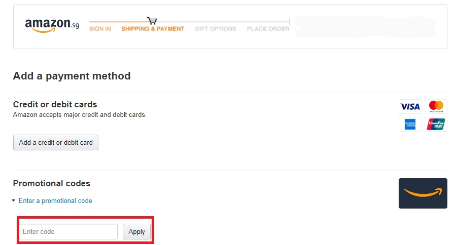 Apply Amazon Singapore Promo Code