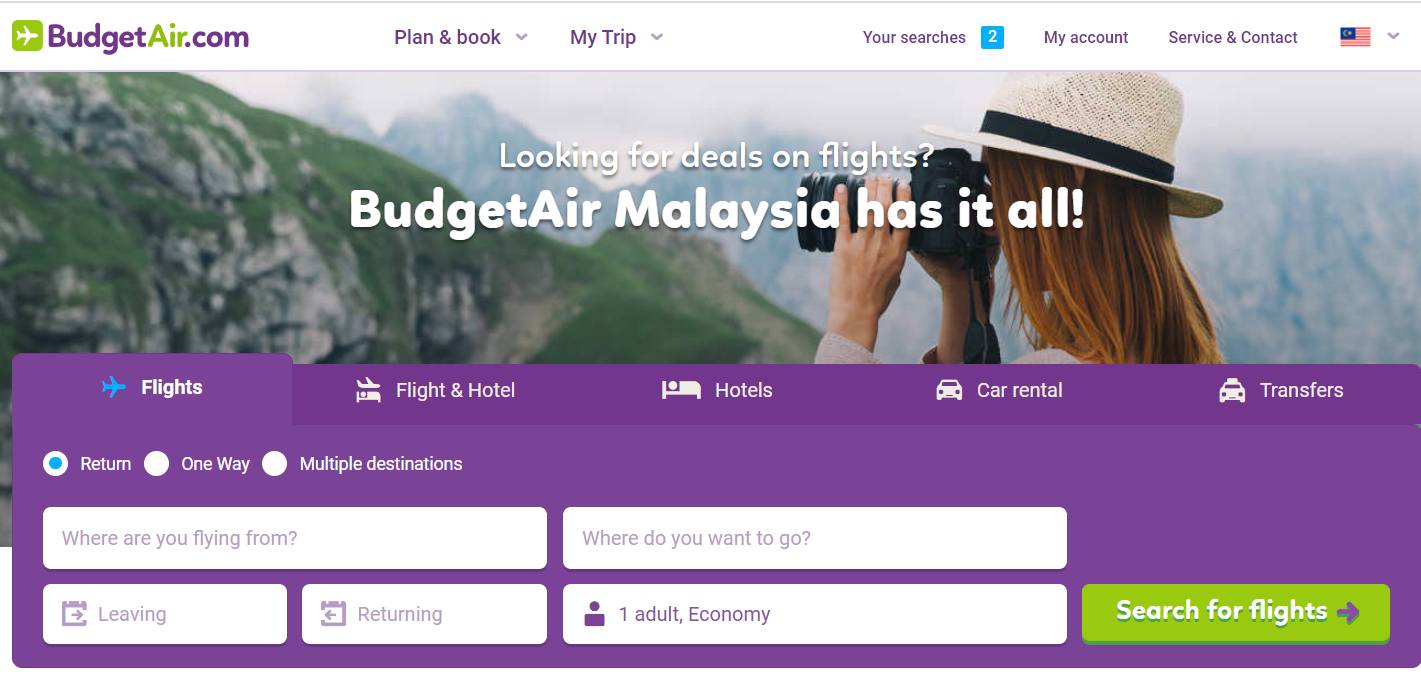 RM 60% Off BudgetAir Promo Code on Flight bookings