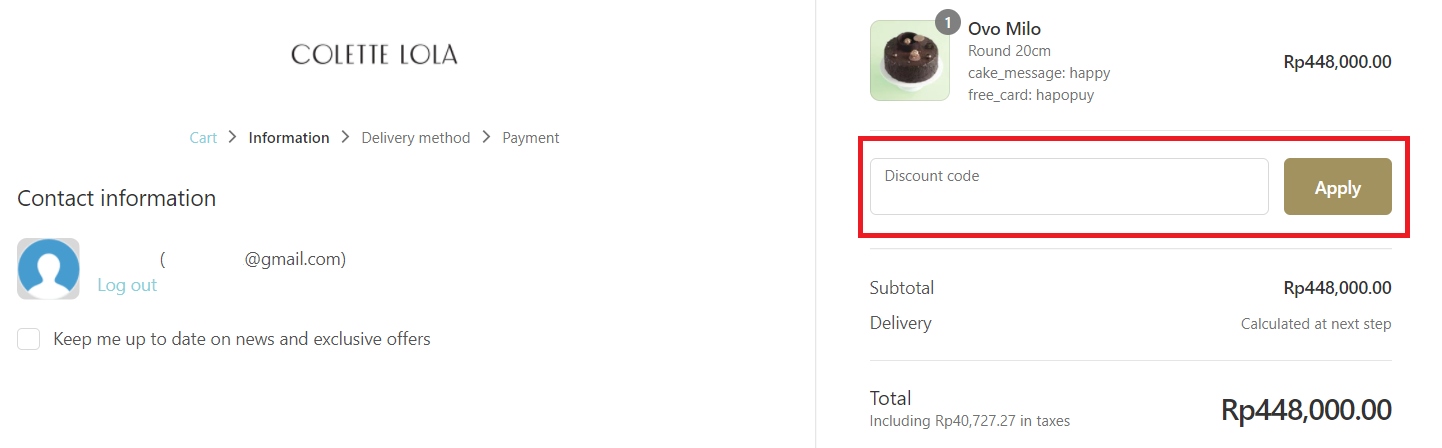 Apply Colette & Lola Discount Code