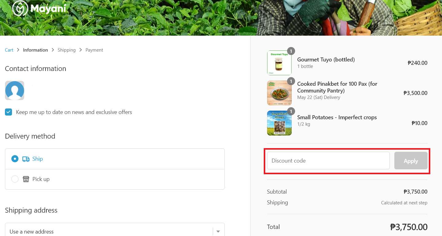 Apply Mayani Discount Code