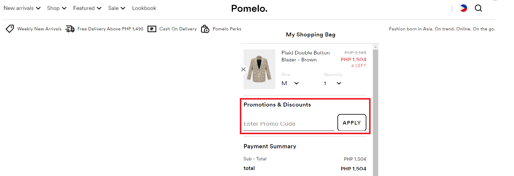 Apply Pomelo Fashion Promo Code